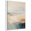 image:imageKate and Laurel Framed Canvas Wall Art Print Blue Beach Ocean Coastal Abstract 3 by The Creative Bunch Studio 18 x 24 Sylvie White Frame Coastal Abstract Art for Wall Decor