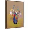 image:imageKate and Laurel Framed Canvas Wall Art Print Fleurs Sur Fond Gris 1916 Odilon Redon by Nostalgia Prints 18 x 24 Sylvie Beaded Dark Gold Frame Modern Contemporary Still Life Art for Wall DecorSylvie Beaded Dark Gold