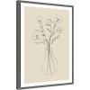 image:imageKate and Laurel Framed Canvas Wall Art Print Floral Vase by Gabrielly Guedes 18 x 24 Sylvie Dark Gray Frame Modern Contemporary Flower Art for Wall DecorDark Gray