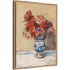 image:imageKate and Laurel Framed Canvas Wall Art Print Flowers in a Blue Vase by Christopher Wood by Nostalgia Prints 18 x 24 Sylvie Beaded Rustic Natural Frame Traditional Still Life Art for Wall Decor