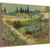image:imageKate and Laurel Framed Canvas Wall Art Print Garden at Arles by Vincent van Gogh by Nostalgia Prints 38 x 28 Sylvie Beaded Rustic Natural Frame Traditional Landscape Art for Wall Decor
