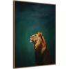 image:imageKate and Laurel Framed Canvas Wall Art Print Lion on Tonal Blue Teal Green Abstract by The Creative Bunch Studio 28 x 38 Sylvie Beaded Dark Gold Frame Modern Contemporary Abstract Art for WallSylvie Beaded Dark Gold