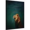 image:imageKate and Laurel Framed Canvas Wall Art Print Lion on Tonal Blue Teal Green Abstract by The Creative Bunch Studio 28 x 38 Sylvie Beaded Dark Gold Frame Modern Contemporary Abstract Art for WallSylvie Beaded Black