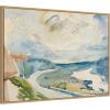 image:imageKate and Laurel Framed Canvas Wall Art Print Morgen Bel Maloja no date Giovanni Giacometti by Nostalgia Prints 38 x 28 Sylvie Natural Frame Modern Contemporary Landscape Art for Wall Decor