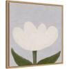 image:imageKate and Laurel Framed Canvas Wall Art Print White Tulip by Gabrielly Guedes 22 x 22 Sylvie Natural Frame Modern Contemporary Flower Art for Wall DecorSylvie Natural