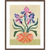 image:imageKate and Laurel Framed Wall Art Print Iris and Vase by Rachel Lee 22 x 26 Florence Medium Brown Frame Modern Contemporary Flowers Abstract Art for Wall Decor42L x 34W