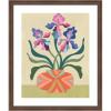 image:imageKate and Laurel Framed Wall Art Print Iris and Vase by Rachel Lee 22 x 26 Florence Medium Brown Frame Modern Contemporary Flowers Abstract Art for Wall Decor26L x 22W