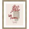 image:imageKate and Laurel Framed Wall Art Print Les Fleurs by Gabrielly Guedes 22 x 26 Woodgrain Stripe Mocha Frame Modern Contemporary Typography Art for Wall DecorWoodgrain Stripe Mocha