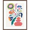 image:imageKate and Laurel Framed Wall Art Print Retro Whimsical Floral vase by Rachel Lee 22 x 26 Florence Medium Brown Frame Whimsical Abstract Art for Wall Decor42L x 34W