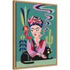 image:imageKate and Laurel Frida Kahlo and the Black Cat Framed Canvas Wall Art by Rachel Lee 18 x 24 Sylvie Natural Modern Abstract Animals People Art for Wall Decor Living Room Bedroom