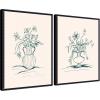 image:imageKate and Laurel Garden Floral and Summer Stems Set of 2 18x24 Framed Canvas Wall Art Set by Kate Aurelia Sylvie Beaded Black Modern Flowers Still Life Art for Wall Decor Living Room Bedroom