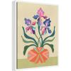 image:imageKate and Laurel Iris and Vase Framed Canvas Wall Art by Rachel Lee 18 x 24 Sylvie White Modern Flowers Abstract Art for Wall Decor Living Room Bedroom