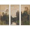 image:imageKate and Laurel Landscape by the River Barycz Adolf Dressier 3 Piece Framed Canvas Wall Art Set by Nostalgia Prints Sylvie Beaded Rustic Natural Traditional Landscape Art for Wall Decor