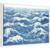 image:imageKate and Laurel Linocut Abstract Waves Blue and White Framed Canvas Wall Art by The Creative Bunch Studio 24 x 18 Sylvie White Coastal Abstract Beach Art for Wall Decor Living Room Bedroom
