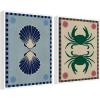 image:imageKate and Laurel Lush Duo Seashells and Crabs Set of 2 18x24 Framed Canvas Wall Art Set by Shatha Al Dafai Sylvie White Coastal Beach Abstract Animals Beach Art for Wall Decor Living Room