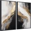 image:imageKate and Laurel Luxe Drift 2 Piece Framed Canvas Wall Art Set by The Creative Bunch Studio Sylvie Beaded Black Modern Contemporary Abstract Art for Wall Decor