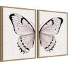 image:imageKate and Laurel Minimal Butterfly Watercolor Neutral Linen  2 Piece Framed Canvas Wall Art Set by The Creative Bunch Studio Sylvie Beaded Rustic Natural Modern Contemporary Animal Art for Wall