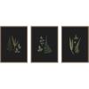 image:imageKate and Laurel Minimalist Botanical Leaf on Black 3 Piece Framed Canvas Wall Art Set by Stephanie Klatt Sylvie Beaded Dark Gold Modern Contemporary Nature Art for Wall Decor