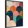 image:imageKate and Laurel Minimalist Geometric Abstract Jewel Tone Framed Canvas Wall Art by The Creative Bunch Studio 18 x 24 Sylvie Walnut Modern Abstract Art for Wall Decor Living Room BedroomBlack