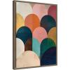 image:imageKate and Laurel Minimalist Geometric Abstract Jewel Tone Framed Canvas Wall Art by The Creative Bunch Studio 18 x 24 Sylvie Walnut Modern Abstract Art for Wall Decor Living Room BedroomBrown