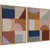 image:imageKate and Laurel Modern Bohemian Pattern 2 Piece Framed Canvas Wall Art Set by The Creative Bunch Studio Sylvie Natural Bohemian Boho Abstract Art for Wall Decor