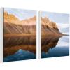 image:imageKate and Laurel Mountain Reflection in Iceland During Sunset Set of 2 28x38 Framed Canvas Wall Art Set by Michael Schauer Sylvie White Modern Nature Landscapes Landscapes Nature Art for Wall