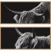 image:imageKate and Laurel Natural Scottish Highland Panel 2 Piece Framed Canvas Wall Art Set by Crystal Lynn Collins Sylvie Natural Rustic Farmhouse Animal Art for Wall Decor