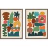 image:imageKate and Laurel Night Chords 2 Piece Framed Canvas Wall Art Set by Kelly Knaga Sylvie Walnut Modern Contemporary Abstract Art for Wall Decor