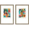 image:imageKate and Laurel Night Chords 2 Piece Framed Wall Art Print Set by Kelly Knaga Florence Light Brown Mid Century Modern Abstract Art for Wall Decor