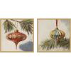 image:imageKate and Laurel Nostalgic Holiday 2 Piece Framed Canvas Wall Art Set by Mary Sparrow Sylvie Bright Gold Vintage Holiday Art for Wall Decor