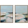 image:imageKate and Laurel Oceanside III 2 Piece Framed Canvas Wall Art Set by Amy Lighthall Sylvie Dark Gold Modern Contemporary Abstract Art for Wall Decor