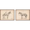 image:imageKate and Laurel Portrait Of Race Horse and Jockey 2 Piece Framed Canvas Wall Art Set by Nostalgia Prints Sylvie Walnut Vintage Animal Art for Wall Decor