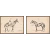 image:imageKate and Laurel Portrait of Race Horse And Mounted Jockey 2 Piece Framed Canvas Wall Art Set by Nostalgia Prints Sylvie Walnut Vintage Animal Art for Wall Decor