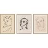 image:imageKate and Laurel Profil de Femme Henri Matisse 3 Piece Framed Canvas Wall Art Set by Nostalgia Prints Sylvie Beaded Rustic Natural Modern Contemporary Person Art for Wall Decor