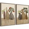image:imageKate and Laurel Rustic Stilllife 2 Piece Framed Canvas Wall Art Set by Nikita Jariwala Sylvie Dark Gold Rustic Farmhouse Abstract Art for Wall Decor