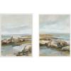 image:imageKate and Laurel Seaside I amp II 2 Piece Framed Canvas Wall Art Set by Amy Lighthall Sylvie White Modern Contemporary Landscape Art for Wall Decor