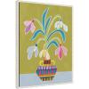 image:imageKate and Laurel Snowdrops the January Birth Flower Framed Canvas Wall Art by Rachel Lee 23 x 30 Sylvie Beaded White Modern Abstract Flowers Art for Wall Decor Living Room Bedroom