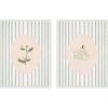 image:imageKate and Laurel Striped Heritage 2 Piece Framed Canvas Wall Art Set by Nikita Jariwala Sylvie Beaded White Vintage Flower Art for Wall Decor