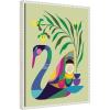 image:imageKate and Laurel Swan Vase Framed Canvas Wall Art by Rachel Lee 18 x 24 Sylvie Beaded White Whimsical Abstract Animals Nature Art for Wall Decor Living Room Bedroom