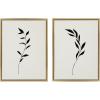 image:imageKate and Laurel Sylvie 1 Minimalist Botanical Sketch No 2 BW Framed Canvas Set by The Creative Bunch Studio 2 Piece 18x24 Natural 2Gold