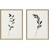 image:imageKate and Laurel Sylvie 1 Minimalist Botanical Sketch No 2 BW Framed Canvas Set by The Creative Bunch Studio 2 Piece 18x24 Natural 2Natural