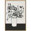 image:imageKate and Laurel Sylvie 1043 Black and White Vase Framed Canvas Wall Art by Teju Reval of SnazzyHues 23x33 Natural Decorative Chic Still Life Art Print for WallNatural