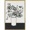 image:imageKate and Laurel Sylvie 1043 Black and White Vase Framed Canvas Wall Art by Teju Reval of SnazzyHues 23x33 Natural Decorative Chic Still Life Art Print for WallGold