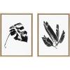 image:imageKate and Laurel Sylvie 582 Monstera and 583 Banana Leaf Framed Canvas Wall Art by Teju Reval of SnazzyHues 2 Piece 18x24 Gold Decorative Nature Art for WallNatural