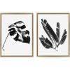 image:imageKate and Laurel Sylvie 582 Monstera and 583 Banana Leaf Framed Canvas Wall Art by Teju Reval of SnazzyHues 2 Piece 18x24 Gold Decorative Nature Art for WallGold