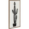 image:imageKate and Laurel Sylvie 664 Cactus In Pot BW Framed Canvas Wall Art by Teju Reval of SnazzyHues 18x40 Natural Modern Botanical Cactus Wall Decor ArtworkGold
