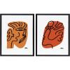 image:imageKate and Laurel Sylvie Abstract Faces Framed Canvas Wall Art by Marcello Velho Set of 2 18x24 Black Abstract Wall Decor