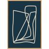 image:imageKate and Laurel Sylvie Abstract Lines in Blue Framed Canvas Wall Art by Apricot and Birch 23x33 Natural Decorative Abstract Art Print for Wall