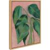 image:imageKate and Laurel Sylvie Alocasia Framed Canvas Wall Art by Nikita Jariwala 18x24 Natural Soft Floral Greenery Leaf Art for WallNatural