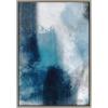 image:imageKate and Laurel Sylvie Aqua Abstract 1 Framed Canvas Wall Art by Amy Lighthall 23x33 Gray Decorative Blue Art Print for WallGray